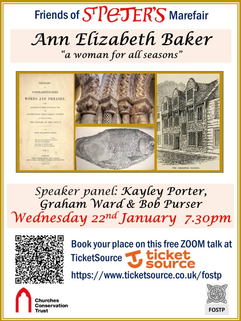 Ann Elizabeth Baker
Join us for our next FREE Zoom talk. Wednesday, 22 January, 7.30 GMT.
You may not be aware of Ann Baker (1781-1861), perhaps not surprising as she is often only mentioned together with her brother the county historian, George Baker. Ann however deserves greater recognition for her research into local dialect, as an illustrator and natural historian.
Three speakers, Kayley Porter, Graham Ward, and Bob Purser, will uncover some surprising facts about Ann's career and contribution to our heritage.
Register for a free place at https://www.ticketsource.co.uk/fostp